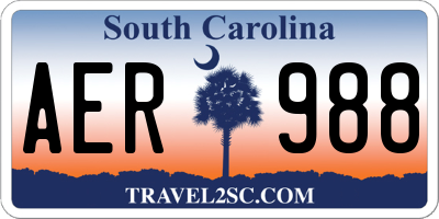 SC license plate AER988