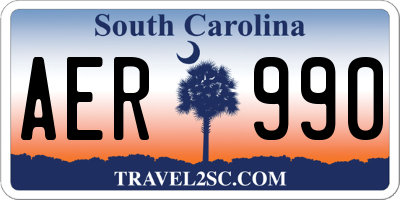 SC license plate AER990