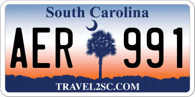 SC license plate AER991