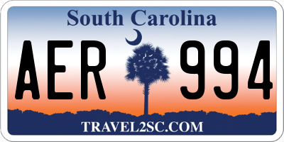 SC license plate AER994