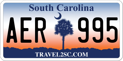 SC license plate AER995