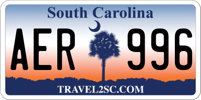 SC license plate AER996