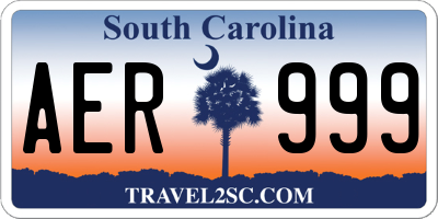 SC license plate AER999