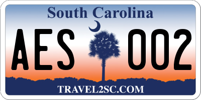 SC license plate AES002