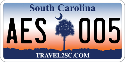 SC license plate AES005