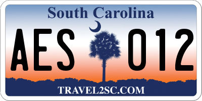 SC license plate AES012
