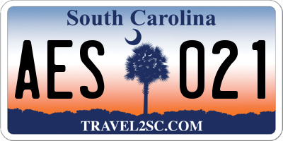 SC license plate AES021