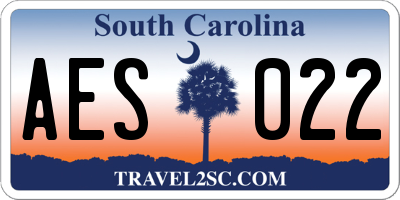 SC license plate AES022