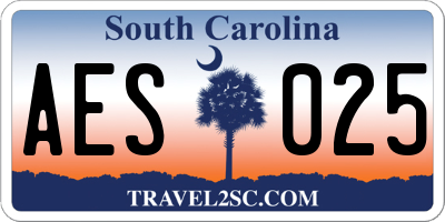 SC license plate AES025