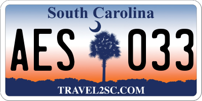 SC license plate AES033