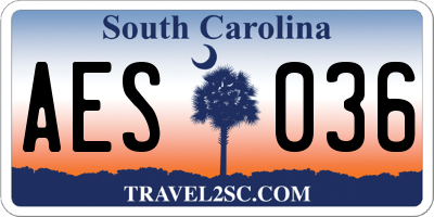 SC license plate AES036