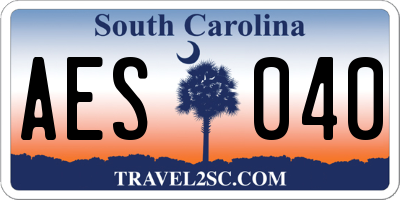 SC license plate AES040
