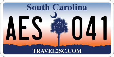 SC license plate AES041