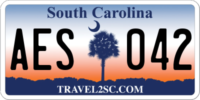 SC license plate AES042