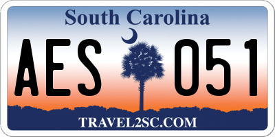 SC license plate AES051
