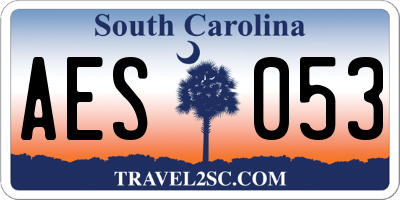 SC license plate AES053