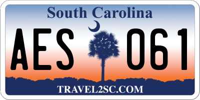 SC license plate AES061