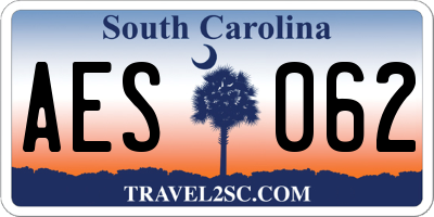 SC license plate AES062