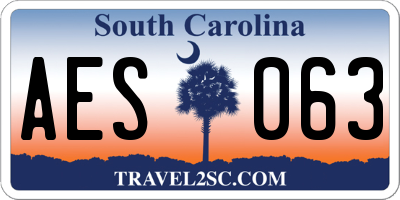 SC license plate AES063
