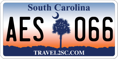 SC license plate AES066