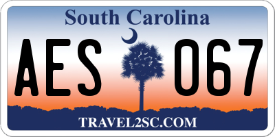 SC license plate AES067