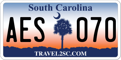 SC license plate AES070