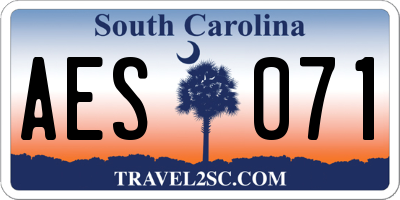 SC license plate AES071