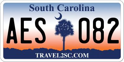 SC license plate AES082