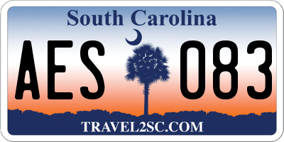 SC license plate AES083