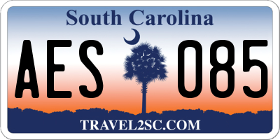 SC license plate AES085