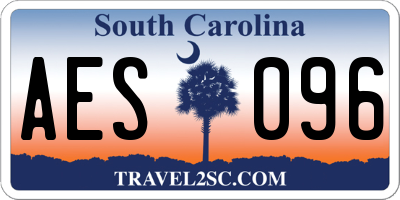 SC license plate AES096