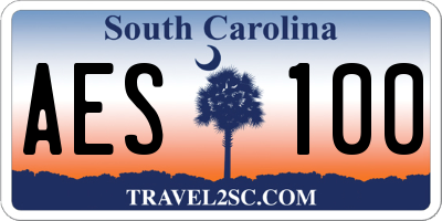SC license plate AES100