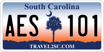 SC license plate AES101