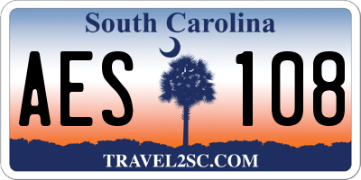 SC license plate AES108