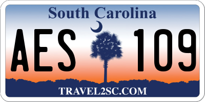 SC license plate AES109