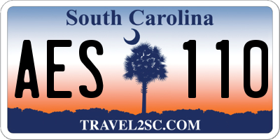 SC license plate AES110