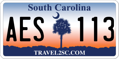 SC license plate AES113