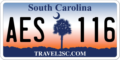 SC license plate AES116