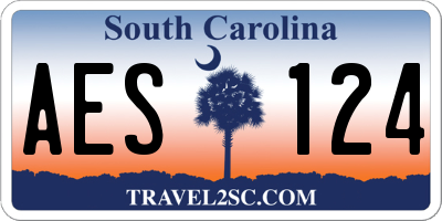SC license plate AES124