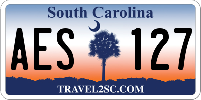 SC license plate AES127