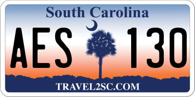 SC license plate AES130
