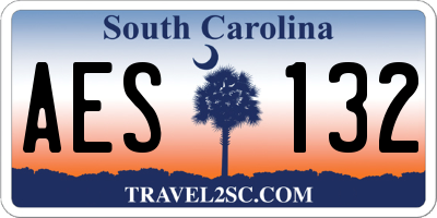 SC license plate AES132
