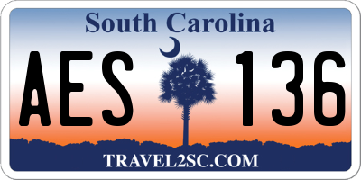SC license plate AES136