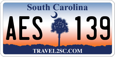 SC license plate AES139