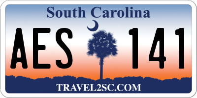 SC license plate AES141
