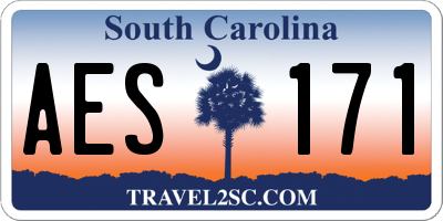 SC license plate AES171