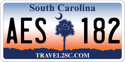 SC license plate AES182