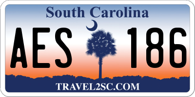 SC license plate AES186
