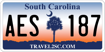 SC license plate AES187
