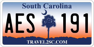 SC license plate AES191